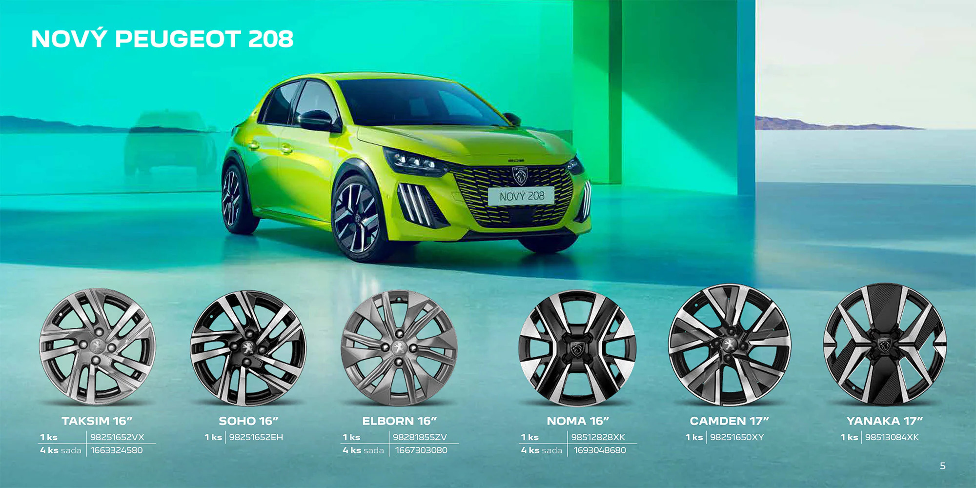 Hliníková kola Peugeot 208